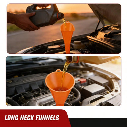 Nilight 4-In-1 Automotive Funnel Set – Durable Wide-Mouth Oil Funnel With Removable Filter &Flexible Long Neck Extensions, Ideal For Engine Oil Change, Gasoline Transfer, Coolant Adding, Compatible Wi