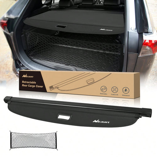 Nilight Trunk Cargo Cover Compatible With Toyota RAV4 Accessories 2019 2020 2021 2022 2023 2024 2025, Retractable Security Shade Rear Cargo Cover, With Trunk Storage Net, 1-Pack