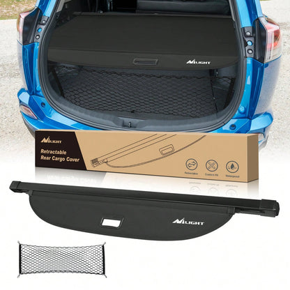 Nilight Trunk Cargo Cover Compatible With Toyota RAV4 Accessories 2019 2020 2021 2022 2023 2024 2025, Retractable Security Shade Rear Cargo Cover, With Trunk Storage Net, 1-Pack