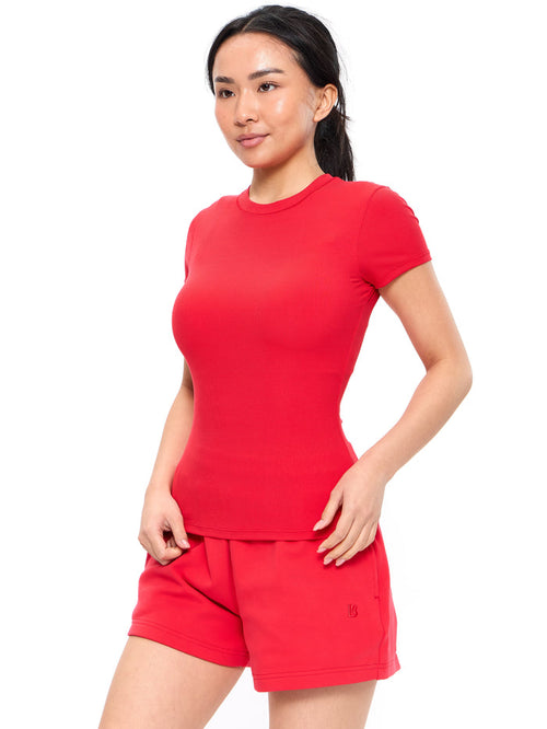 Nimbus Rib Tee - Salsa Red