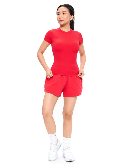 Nimbus Rib Tee - Salsa Red
