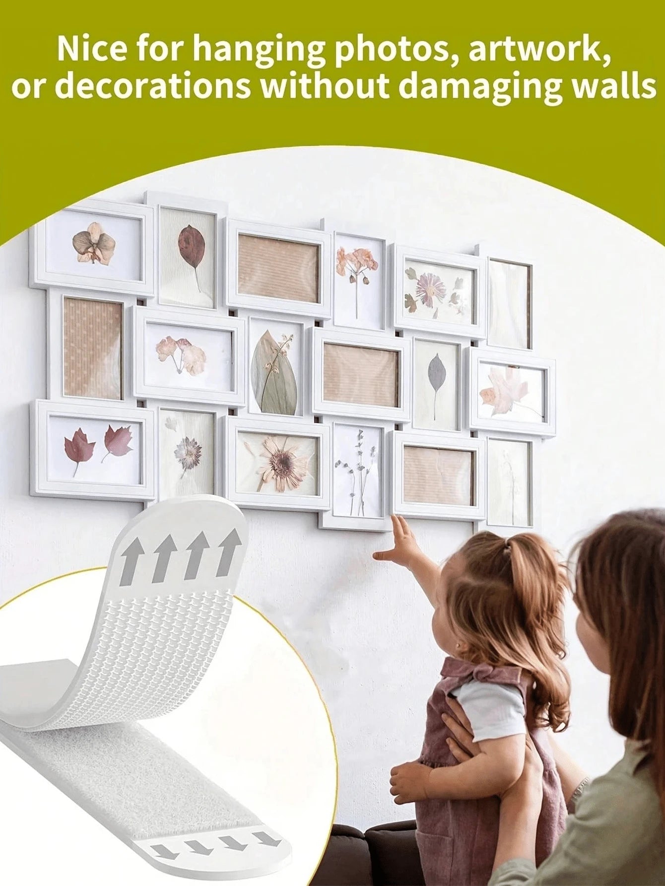 No-Drill Hanging Strips, Double-Sided Removable Magic Wall Stickers, Tool-Free Installation, Suitable For Picture Frames, Photo Frames, Artwork