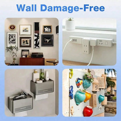No-Drill Hanging Strips, Double-Sided Removable Magic Wall Stickers, Tool-Free Installation, Suitable For Picture Frames, Photo Frames, Artwork