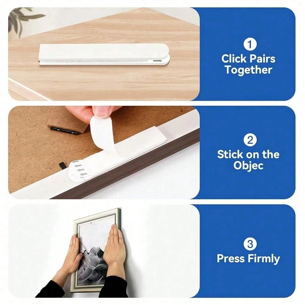 No-Drill Hanging Strips, Double-Sided Removable Magic Wall Stickers, Tool-Free Installation, Suitable For Picture Frames, Photo Frames, Artwork