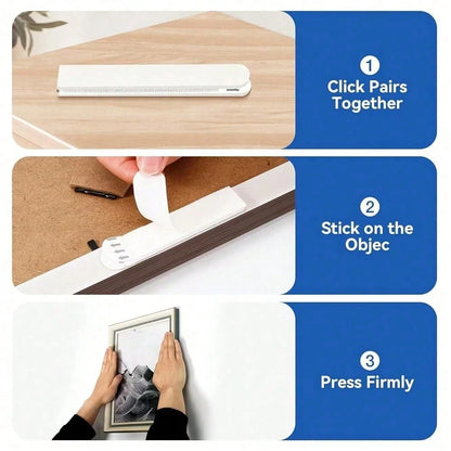 No-Drill Hanging Strips, Double-Sided Removable Magic Wall Stickers, Tool-Free Installation, Suitable For Picture Frames, Photo Frames, Artwork