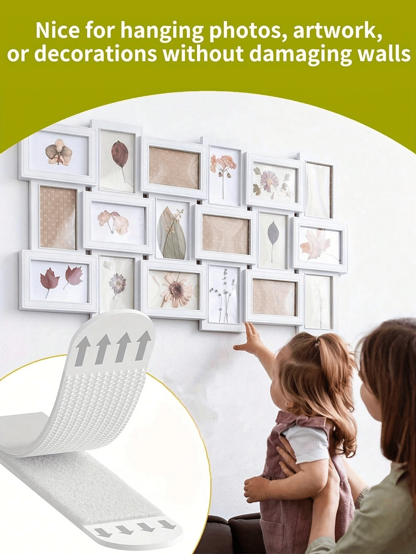 No-Drill Hanging Strips, Double-Sided Removable Magic Wall Stickers, Tool-Free Installation, Suitable For Picture Frames, Photo Frames, Artwork