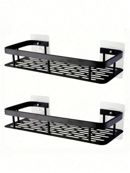 [No Drilling Required] Large Capacity Wall-Mounted Bathroom Storage Rack| Drill-Free Installation, Space-Saving, Easy To Install| Bathroom And Kitchen Hanging Storage Rack, Can Store Toiletries, Cos