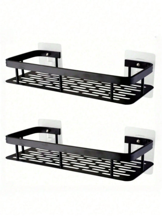 [No Drilling Required] Large Capacity Wall-Mounted Bathroom Storage Rack| Drill-Free Installation, Space-Saving, Easy To Install| Bathroom And Kitchen Hanging Storage Rack, Can Store Toiletries, Cos