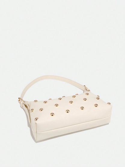 Novachic, 26 New Season, 1pc Rivet Decor, Zipper Closure, Adjustable Strap, Women Underarm Bag, Shoulder Bag. Suitable For Multiple Occasions
