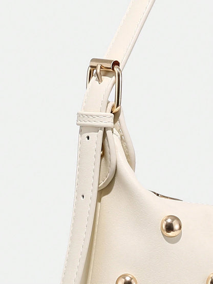 Novachic, 26 New Season, 1pc Rivet Decor, Zipper Closure, Adjustable Strap, Women Underarm Bag, Shoulder Bag. Suitable For Multiple Occasions