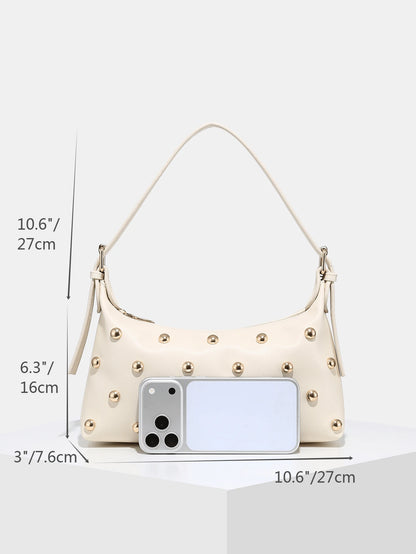 Novachic, 26 New Season, 1pc Rivet Decor, Zipper Closure, Adjustable Strap, Women Underarm Bag, Shoulder Bag. Suitable For Multiple Occasions