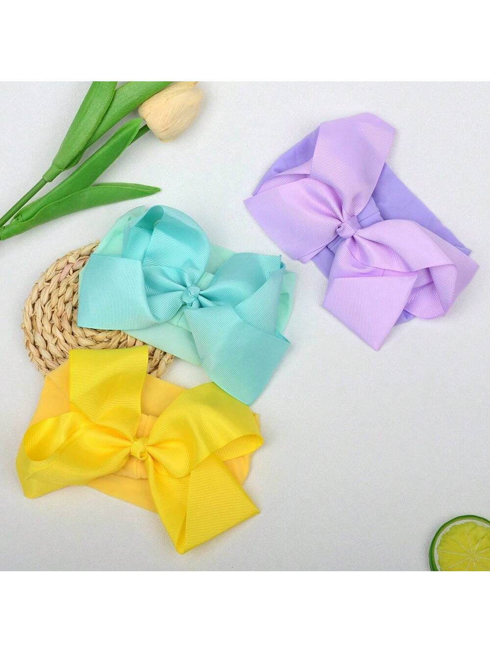 Oaoleer 20/24 Pcs Baby Girls Bows Headbands Nylon Hairbands Ribbon Bow Elastic Hair Accessories For Newborns Infants Toddlers And Kids Love Valentine