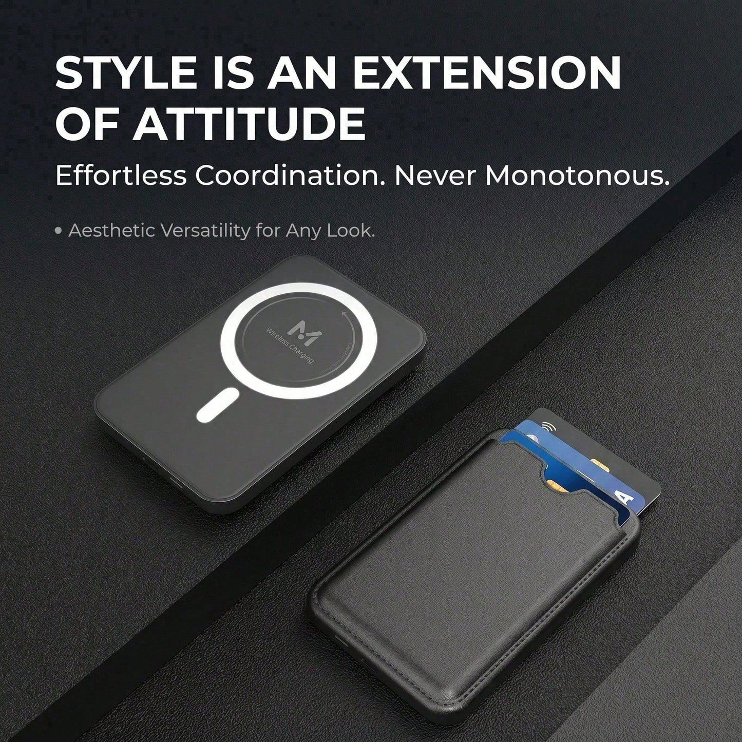 Office Essential 5000mAh Magnetic Wireless Power Bank 15W Wireless Charging 20W PD Fast Charging Card Holder Compact Portable Phone Charger Battery Protection Compatible With IPhone 15 Pro 14 Plus 13