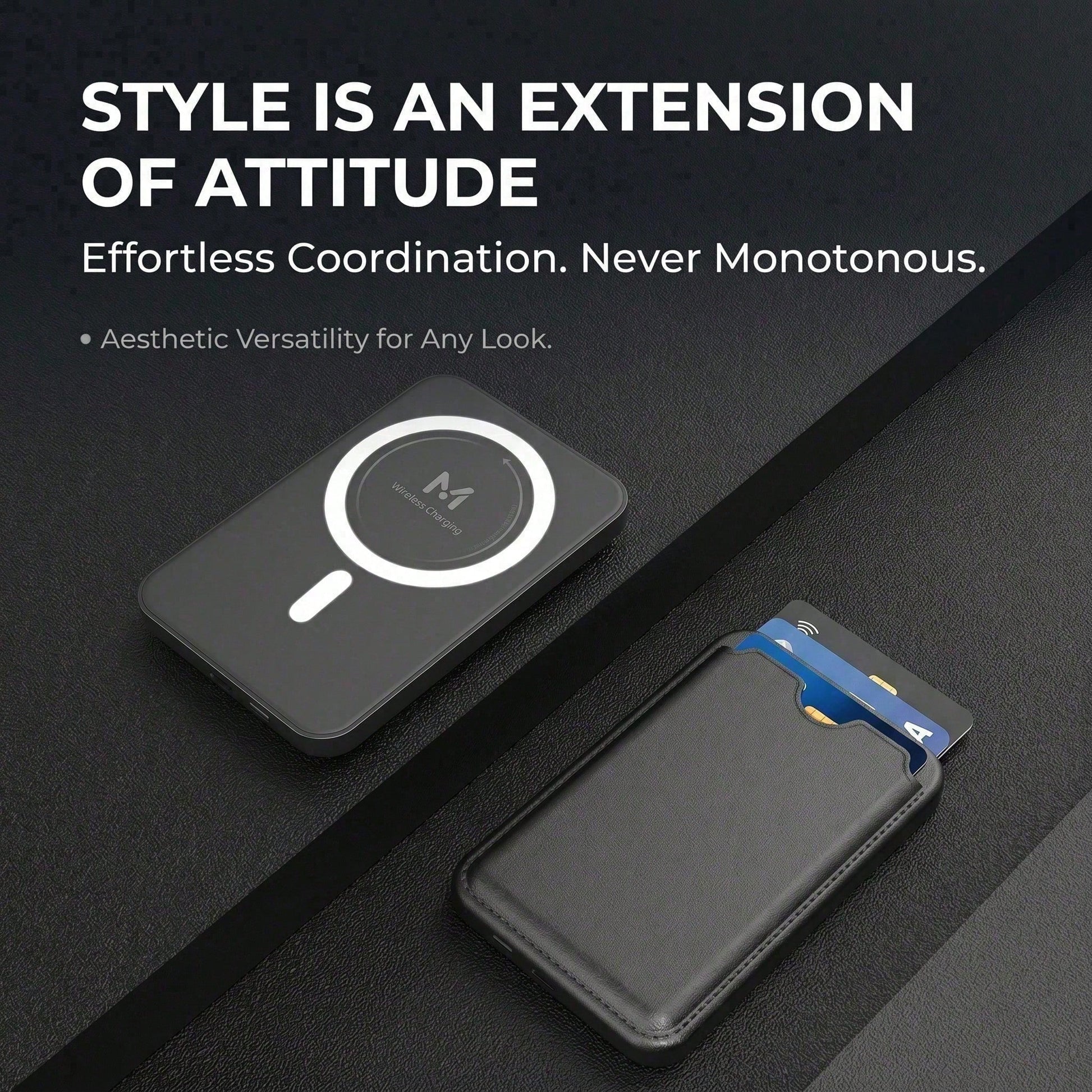 Office Essential 5000mAh Magnetic Wireless Power Bank 15W Wireless Charging 20W PD Fast Charging Card Holder Compact Portable Phone Charger Battery Protection Compatible With IPhone 15 Pro 14 Plus 13
