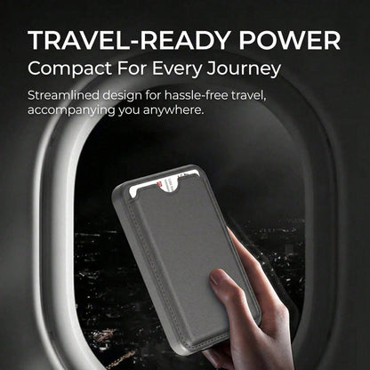 Office Essential 5000mAh Magnetic Wireless Power Bank 15W Wireless Charging 20W PD Fast Charging Card Holder Compact Portable Phone Charger Battery Protection Compatible With IPhone 15 Pro 14 Plus 13