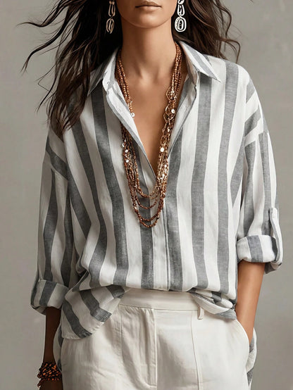 Omancia Women's Elegant Fashion Commute Vacation Casual Comfortable Charming Vintage Minimalist Premium Romantic Holiday Vacation Shirt Collar White Blouse