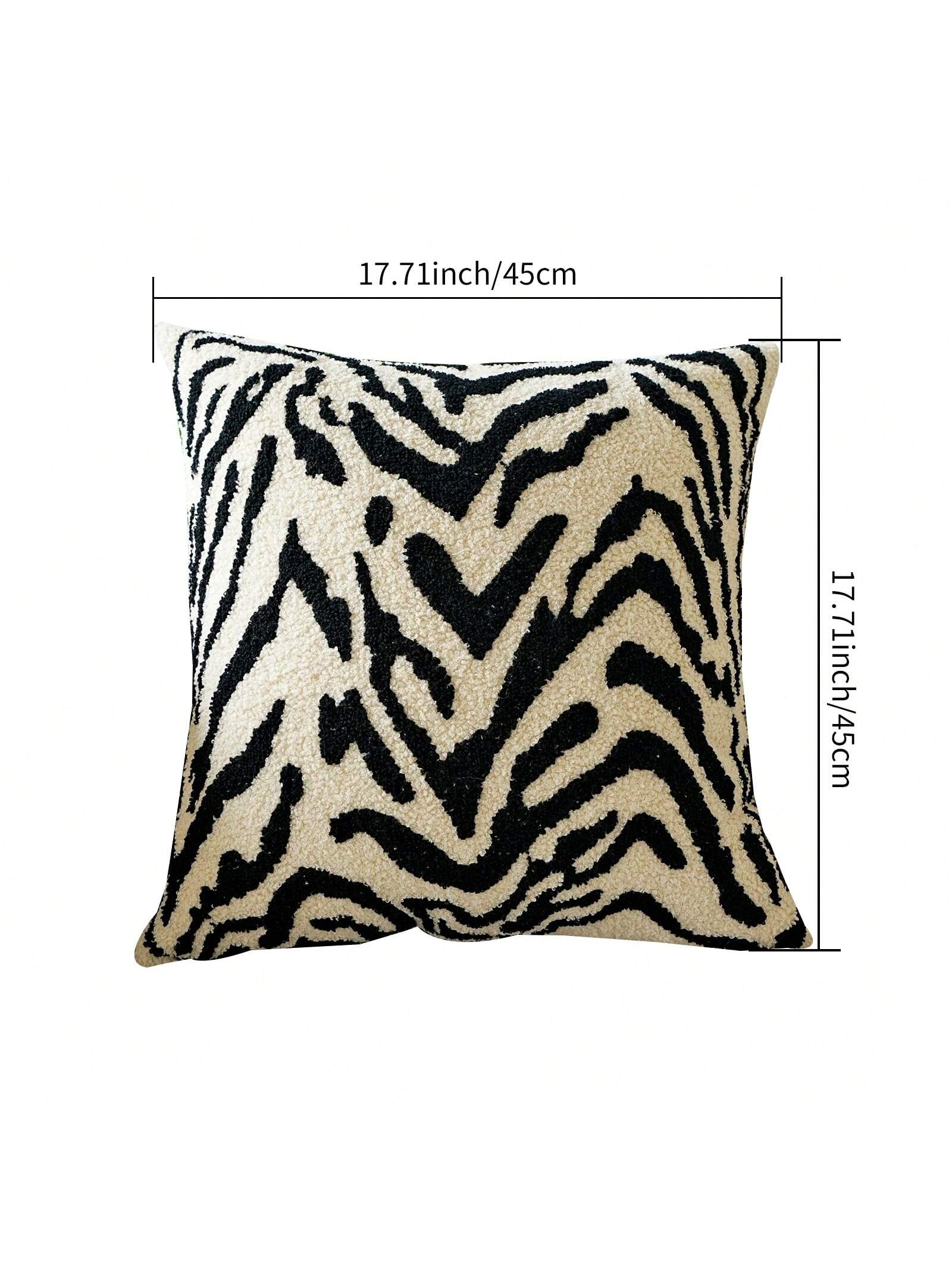 One Embroidered Tiger Pattern Pillow Cover, Light Luxury Decorative Pillowcase For Living Room Bed Sofa Cushion Back Pillow Cover