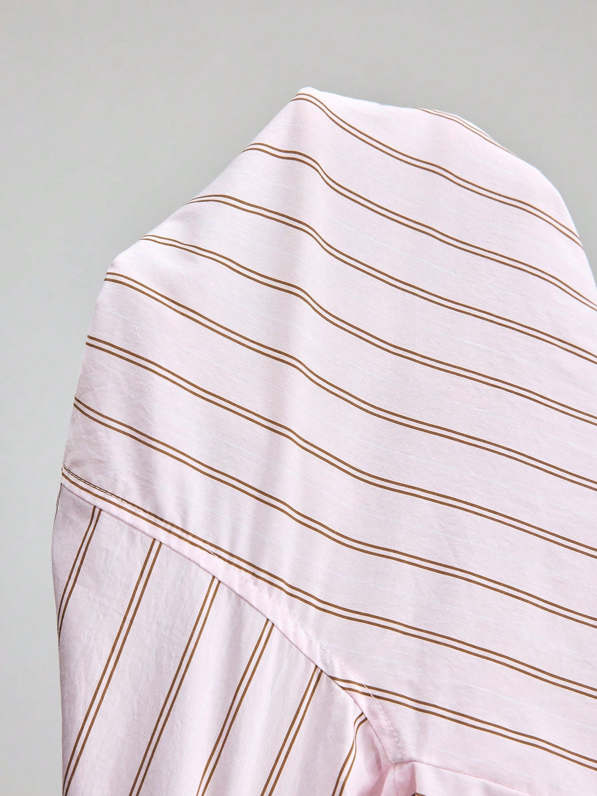 Ontre Summer Casual Pink Stripe Blouse, Vacation Round Neck Single-Breasted 3/4 Sleeve Top, Premium Comfortable Daily