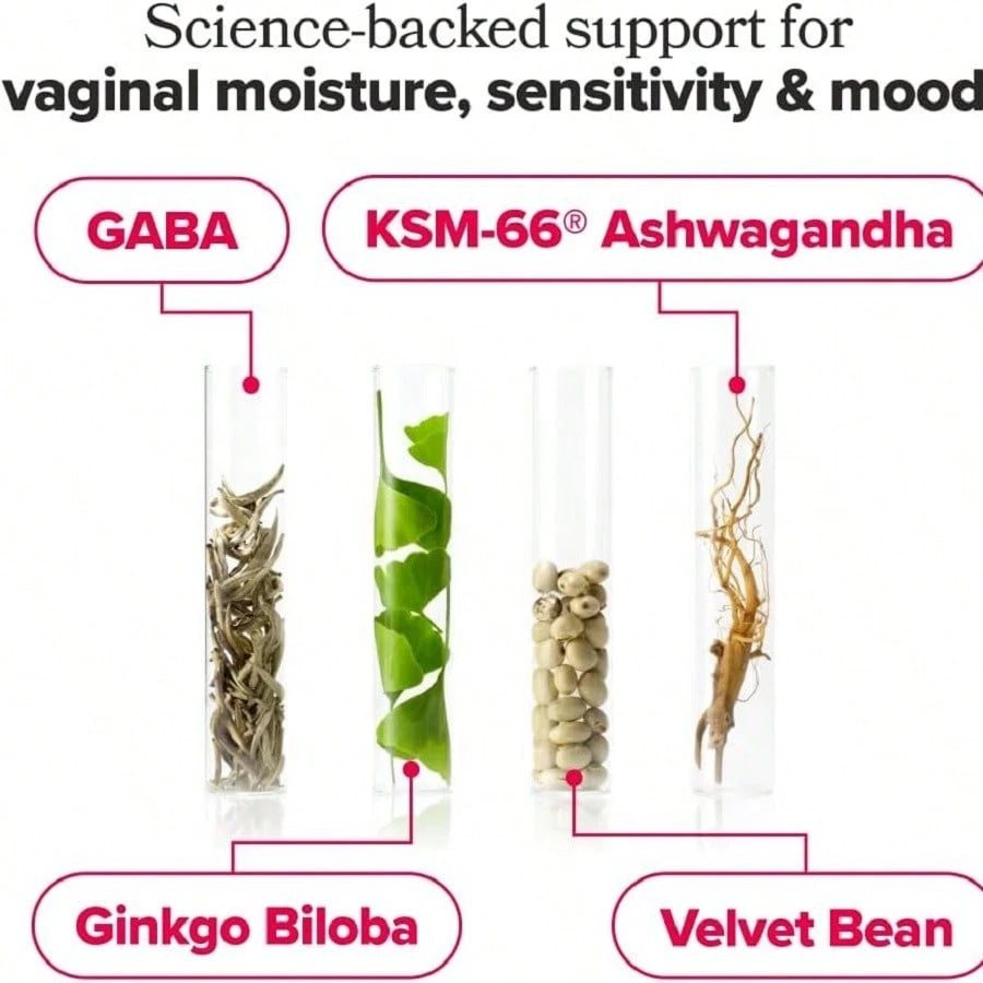 OPositivURO Vaginal Moisture & Mood – Formulated To Support Vaginal Moisture, Mood & Relaxation – With KSM-66® Ashwagandha, Ginkgo Biloba, Mucuna Pruriens, And GABA – 30 Servings Vitamins Supplements