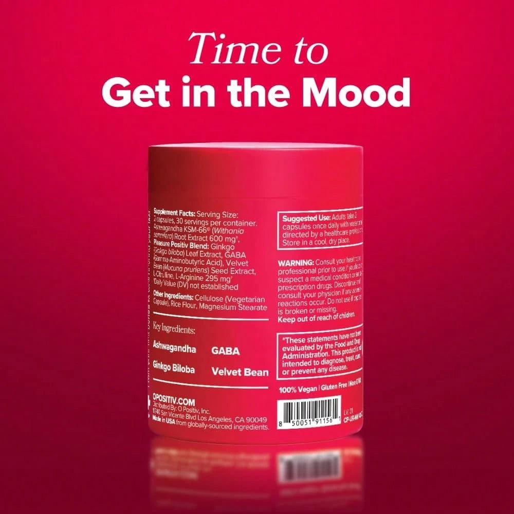 OPositivURO Vaginal Moisture & Mood – Formulated To Support Vaginal Moisture, Mood & Relaxation – With KSM-66® Ashwagandha, Ginkgo Biloba, Mucuna Pruriens, And GABA – 30 Servings Vitamins Supplements