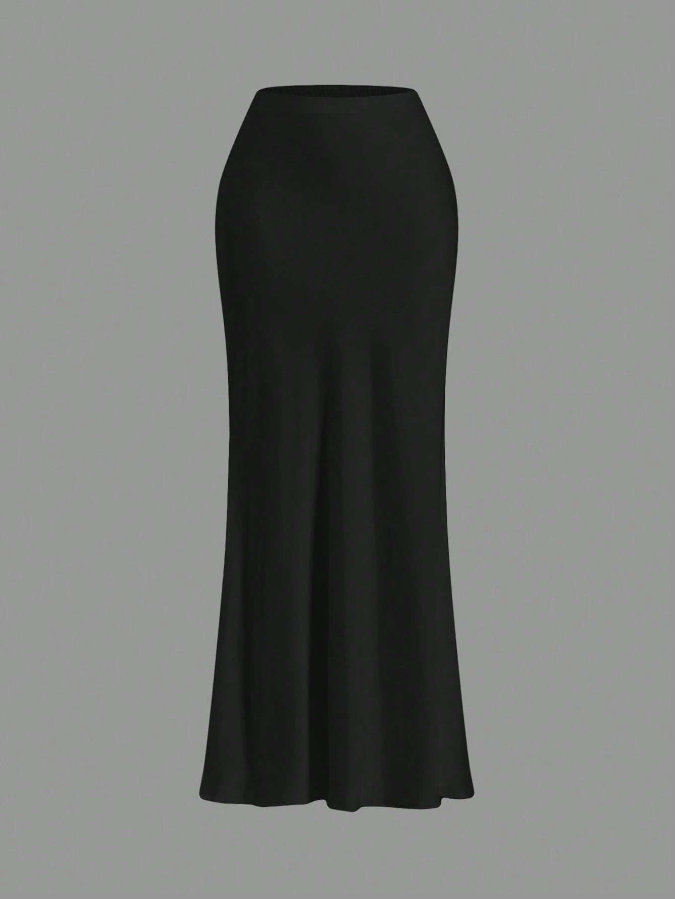 Opulessa Black Fall And Winter Elegant Solid Color Woven High Waist Mermaid Hem Skirt For Women,Business Casual Office,Summer Classy Party Club Outfits