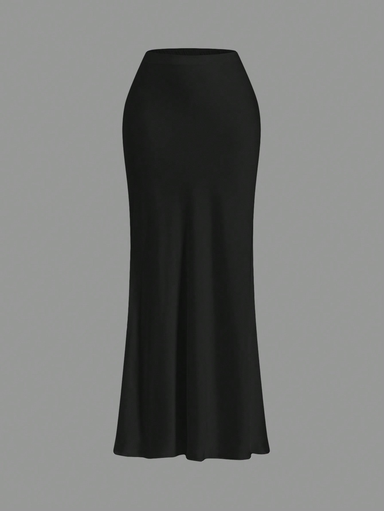 Opulessa Black Fall And Winter Elegant Solid Color Woven High Waist Mermaid Hem Skirt For Women,Business Casual Office,Summer Classy Party Club Outfits