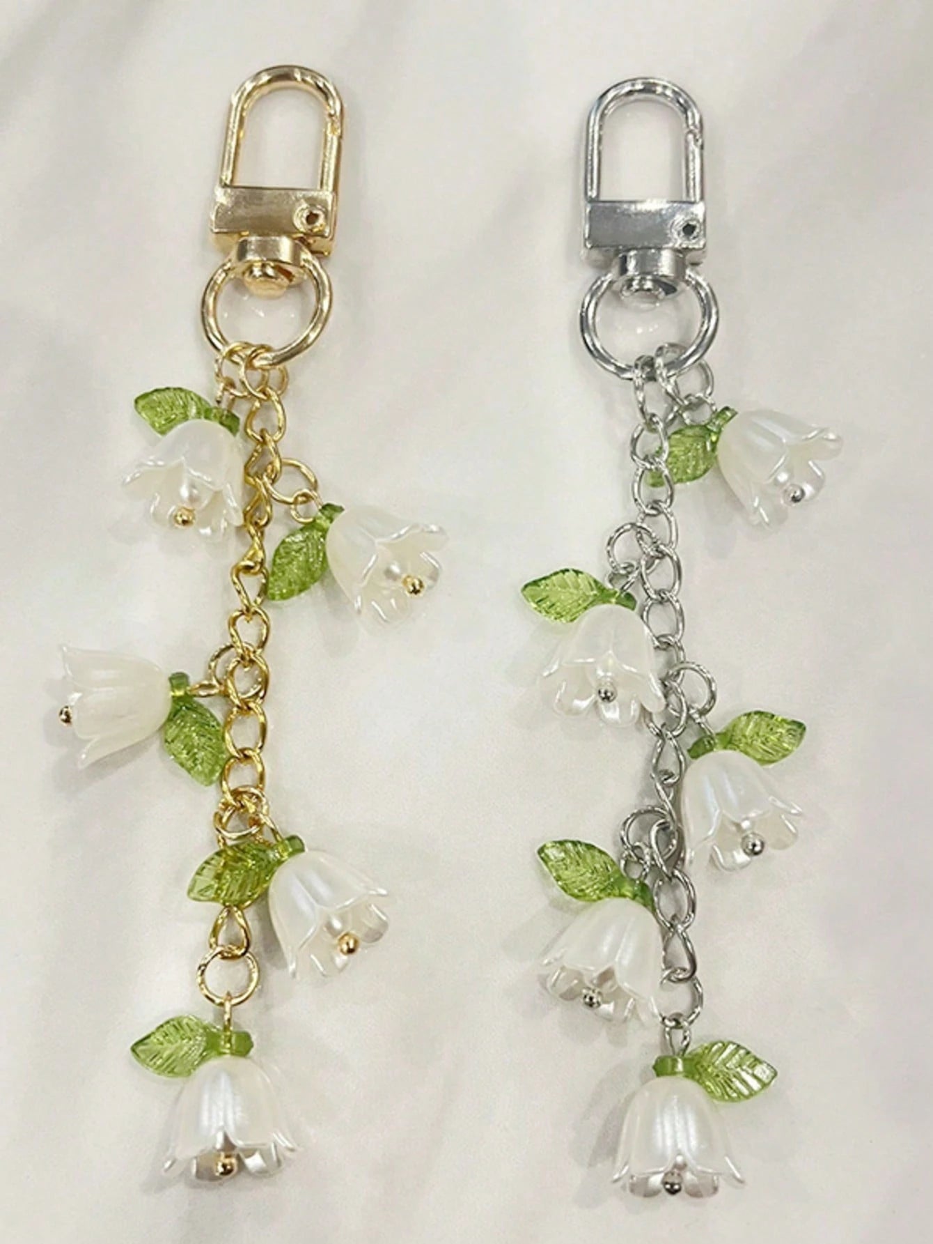 Orchid Faux Pearl Tassel Keychain, Backpack Charm & Car Key Pendant, Earphone Case Accessory, Cute Goth Y2K Gift For Women, Suitable For Birthday, Gra