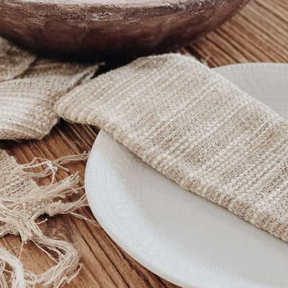 Oriel Ombre Linen Placemat - Natural & White