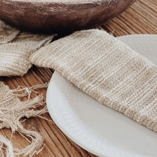 Oriel Ombre Linen Placemat - Natural & White