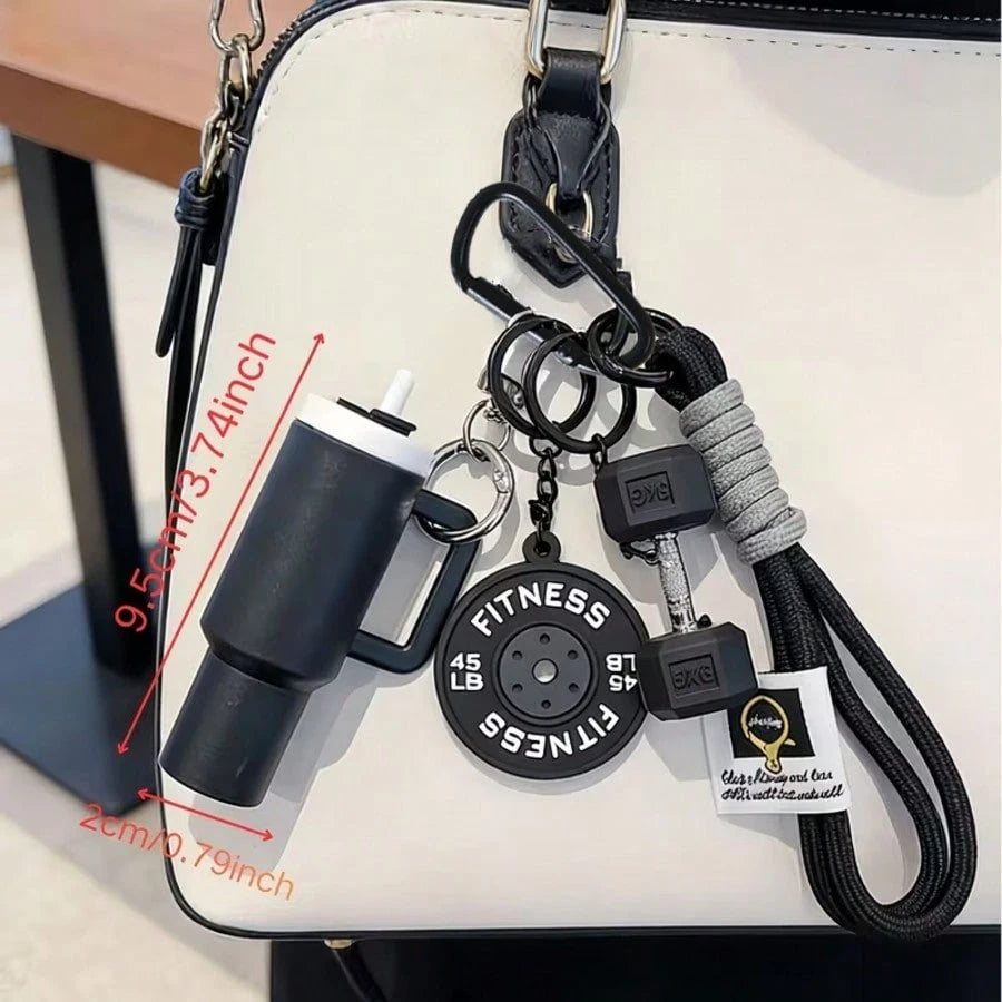 [Original Handmade] Mini Water Bottle Keychain, Braided Rope Keychain/Wrist Accessory, 3D Earphone Accessory, Car Key Anti-Loss Chain, Exquisite Girls Earphone Decoration, Women's Summer Charm Bag Pen