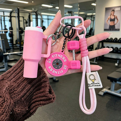[Original Handmade] Mini Water Bottle Keychain, Braided Rope Keychain/Wrist Accessory, 3D Earphone Accessory, Car Key Anti-Loss Chain, Exquisite Girls Earphone Decoration, Women's Summer Charm Bag Pen