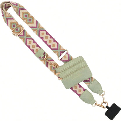 Original Phone Strap (Leopard- Black Pouch) – Crossbody Phone Strap Chain With Zipper Wallet Pouch – Phone Lanyard With Zippered Pouch Compatible With Android And Most Smartphone,Gifts For Mother, Fa
