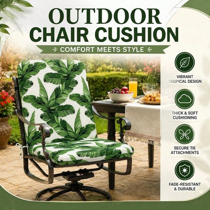 Outdoor Chair Cushion, 44"X20" Patio Chair Cushion With 2" Thick Padding, Waterproof Fade-Resistant Lawn Chair Cushion With Removable Machine-Washable Cover, Outdoor Furniture Cushion