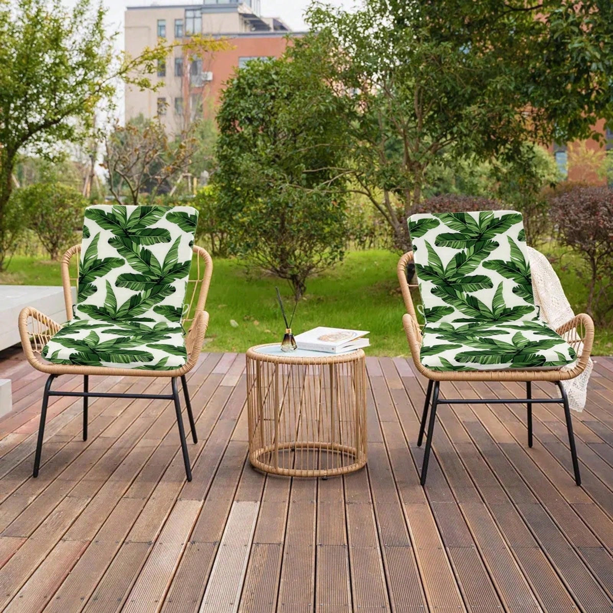 Outdoor Chair Cushion, 44"X20" Patio Chair Cushion With 2" Thick Padding, Waterproof Fade-Resistant Lawn Chair Cushion With Removable Machine-Washable Cover, Outdoor Furniture Cushion