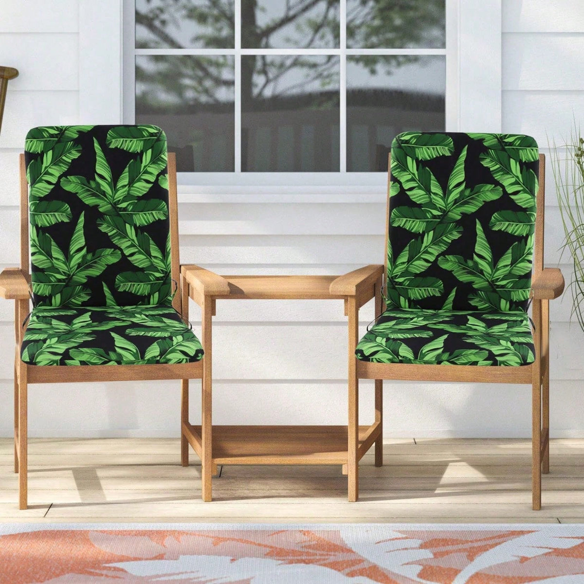 Outdoor Chair Cushion, 44"X20" Patio Chair Cushion With 2" Thick Padding, Waterproof Fade-Resistant Lawn Chair Cushion With Removable Machine-Washable Cover, Outdoor Furniture Cushion