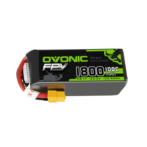 Ovonic 100C 6S 1800mAh 22.2V LiPo Battery for FPV drone