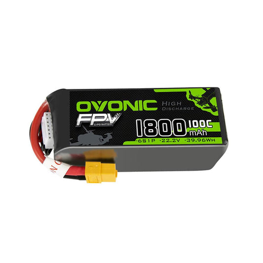Ovonic 100C 6S 1800mAh 22.2V LiPo Battery for FPV drone
