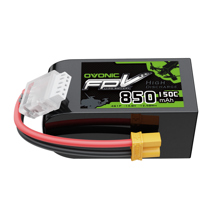 OVONIC 11.1V 150C 850mAh 4S LiPo Battery with XT30 Plug