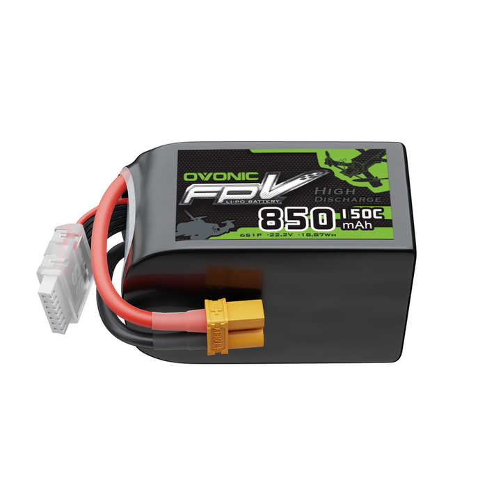 OVONIC 11.1V 150C 850mAh 6S LiPo Battery with XT30 Plug