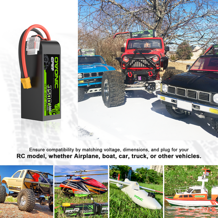 OVONIC 130C 3500mAh 22.2V 6S LiPo Battery with XT60 Plug for 6S RC Car 1/8 scale Vehicles RC Airplane