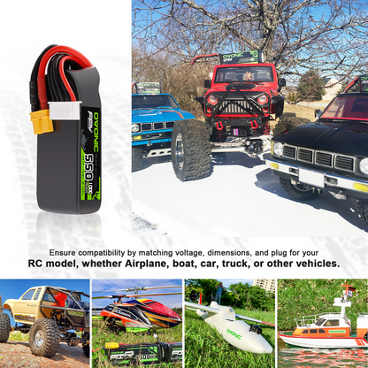 OVONIC 14.8V 100C 550mAh 4S LiPo Battery with XT30 Plug for FPV Ceniwhoops
