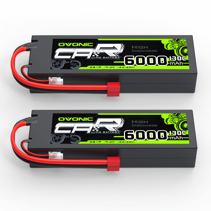 OVONIC 2S 6000mAh 7.4V 130C Hardcase LiPo Battery with Deans Plug