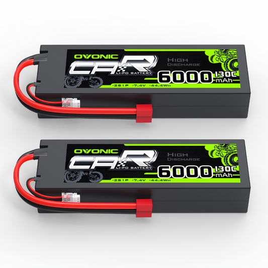 OVONIC 2S 6000mAh 7.4V 130C Hardcase LiPo Battery with Deans Plug