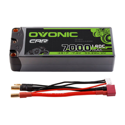 Ovonic 2S 7000mAh 140C 7.6V Hardcase LiHV Battery w/5.0mm Bullet Plug