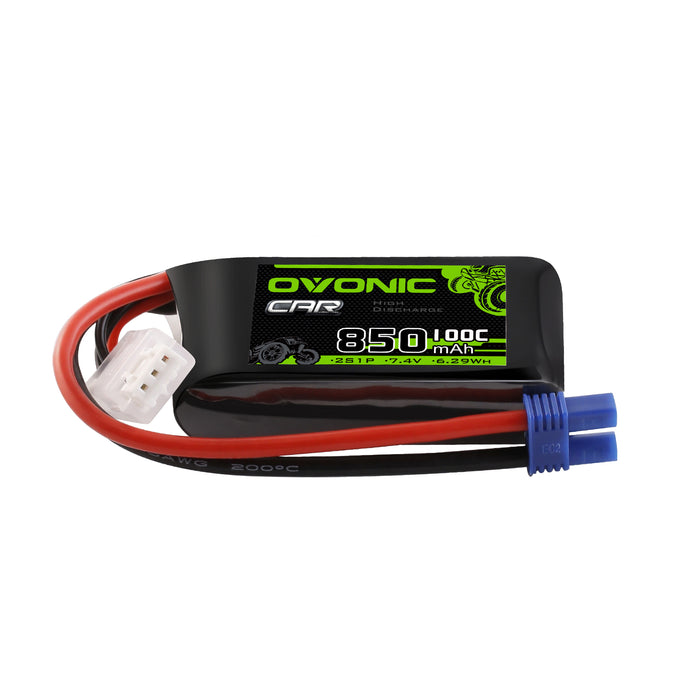 Ovonic 2S 850mAh 100C 7.4V LiPo Battery w/EC2 Plug