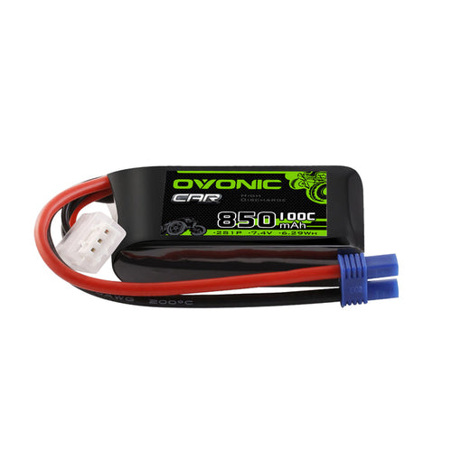 Ovonic 2S 850mAh 100C 7.4V LiPo Battery w/EC2 Plug