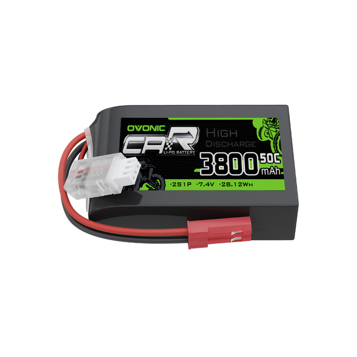 OVONIC 3800mAh 2S 50C 7.4V TX Lipo Battery with JST Plug