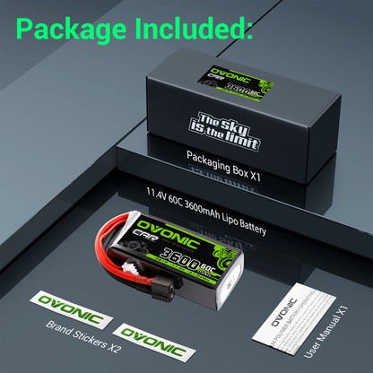 Ovonic 3S 3600mAh 60C 11.4V LiHV Battery w/IT03 Plug