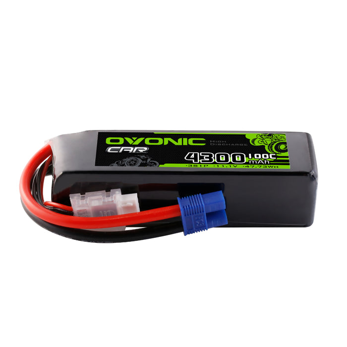 Ovonic 3S 4300mAh 100C 11.1V LiPo Battery w/EC3 Plug
