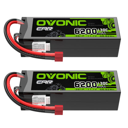OVONIC 3S 6200mAh 11.1V 130C Hardcase LiPo Battery with Deans Plug